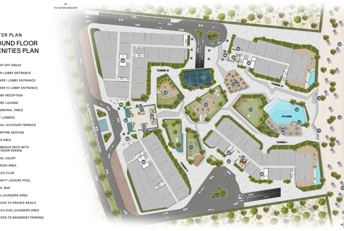 The Ellington Cove master plan is made of Tower A and tower B both of which are surrounded by a vast range of hotel style features and amenities.