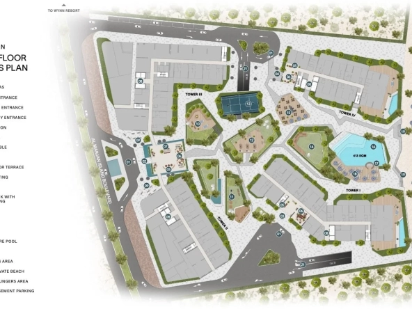The Ellington Cove master plan is made of Tower A and tower B both of which are surrounded by a vast range of hotel style features and amenities.